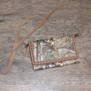 Realtree‎ Camo Crossbody Wallet Purse Women Small Brown Good Xtra Camouflage